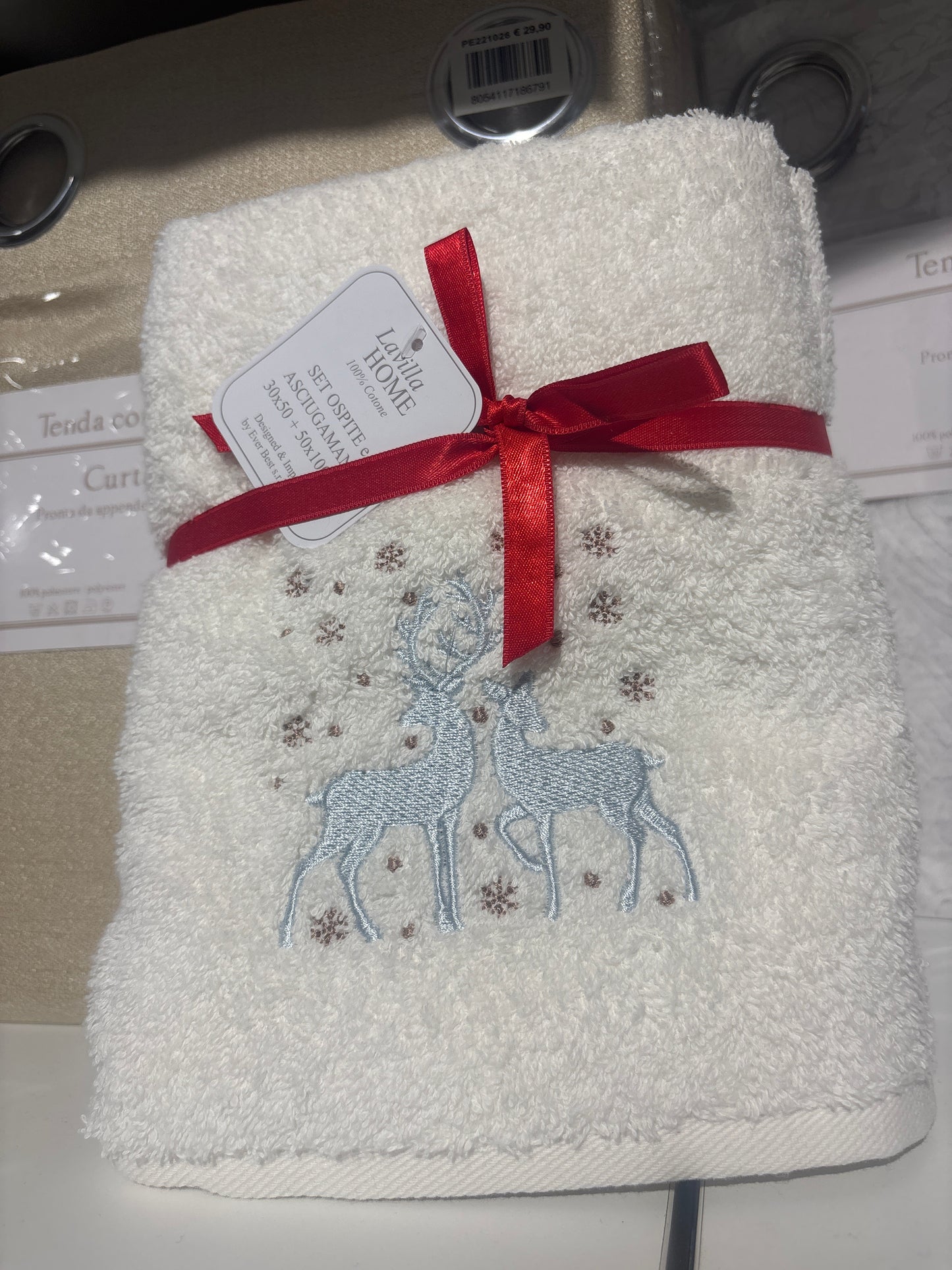 Asciugamani set viso e ospite natale