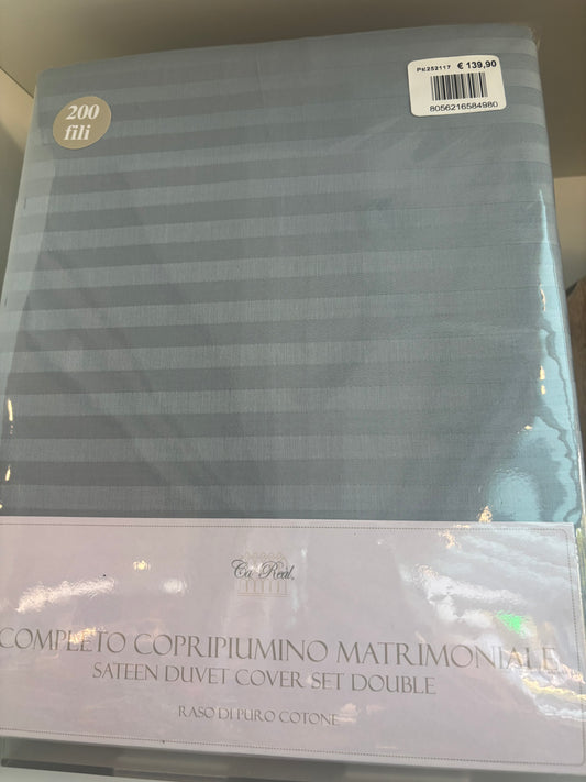 Completo copripiumino matrimoniale  Raso 200 fili