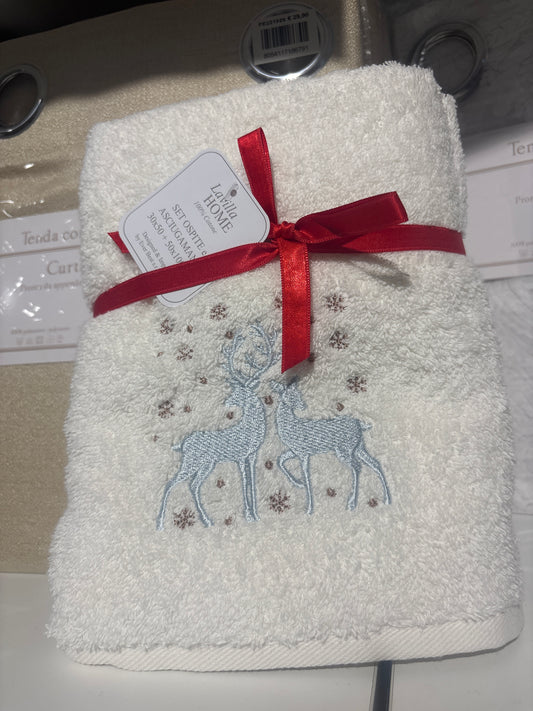 Asciugamani set viso e ospite natale