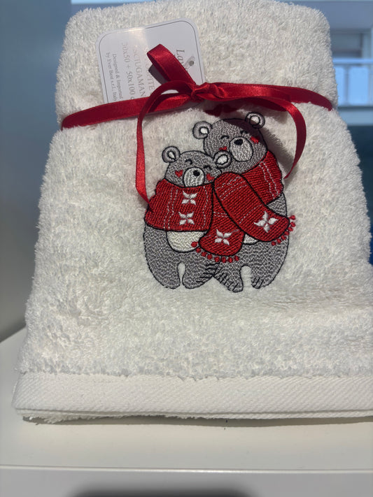 Asciugamano orsetti Natale