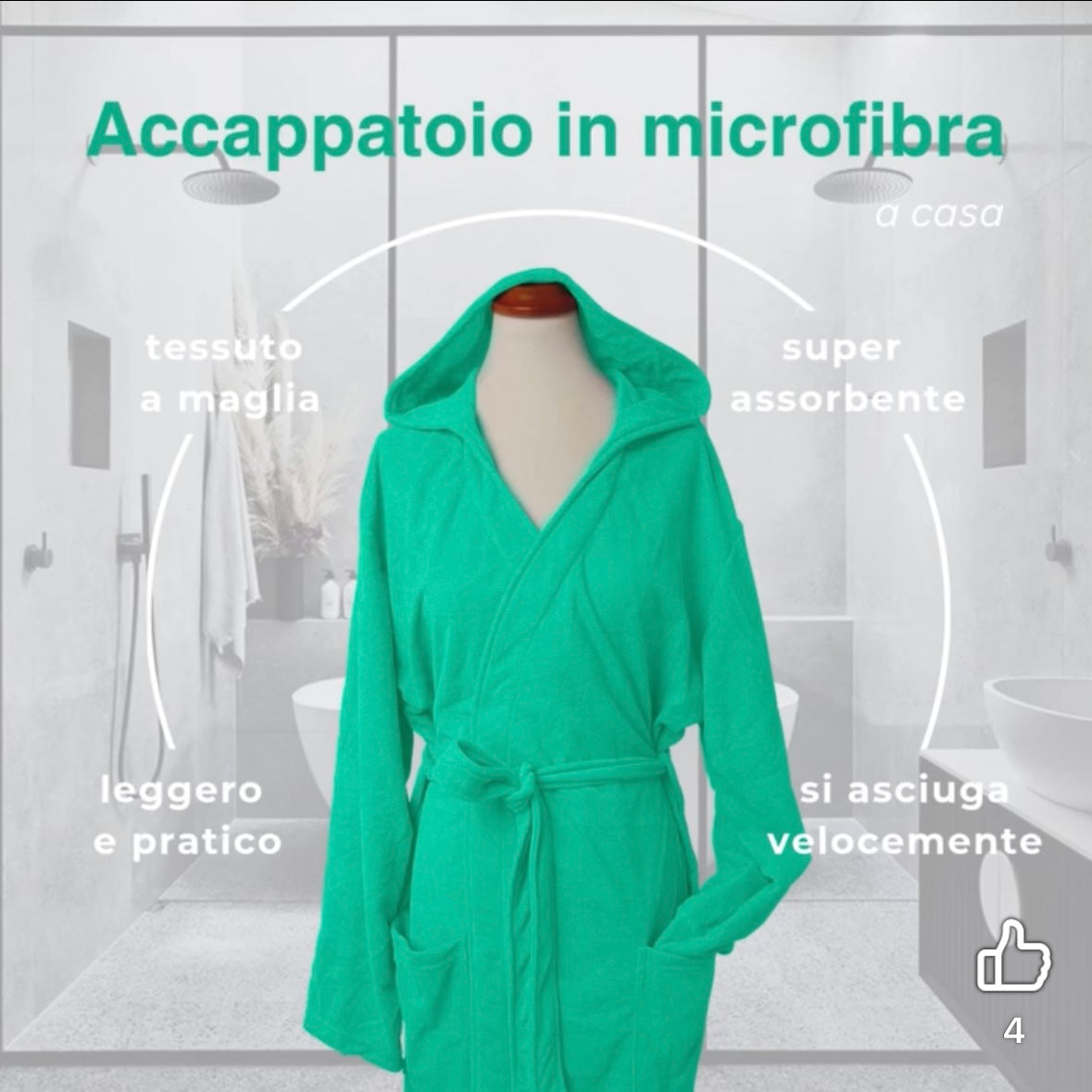 Accappatoio microfibra a nido d’ape